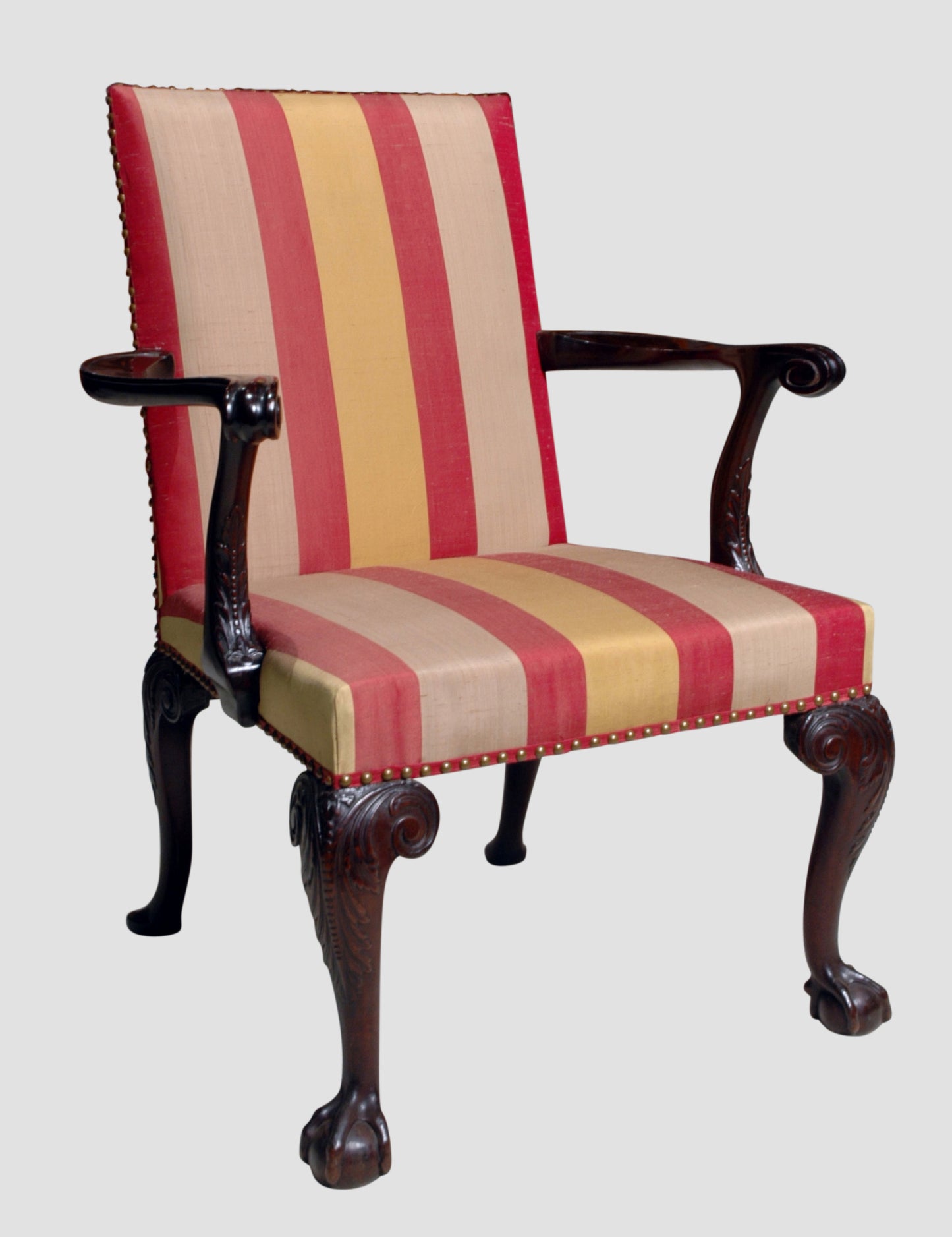 George III Mahogany Open Armchair