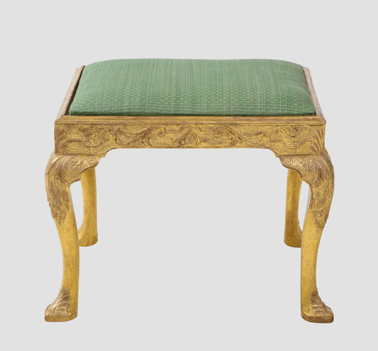 Carved Gesso Stool With Drop in Seat (c 1740)