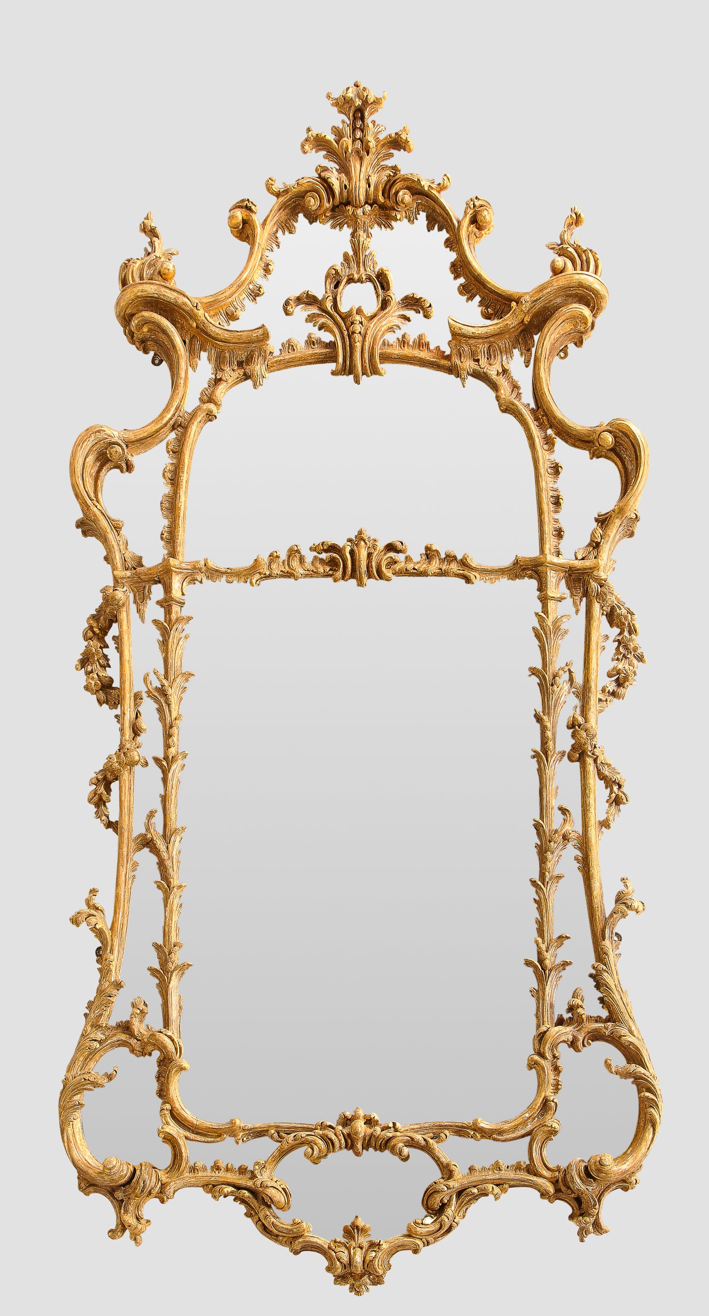 Rococo Carved Gilt Mirror in the Manner of Chippendale