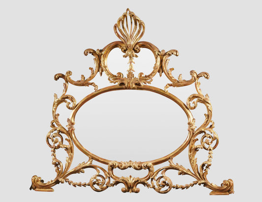 Giltwood Overmantle Mirror in the Manner of Chippendale