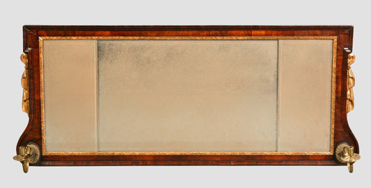 Walnut and Parcel Gilt Overmantle