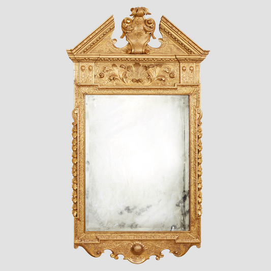 English Carved and Gilded Palladian Mirror