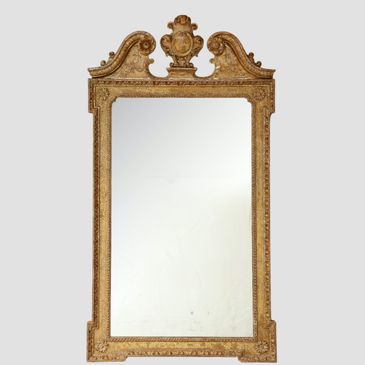 GILDED GEORGE II LOOKING GLASS c. 1730