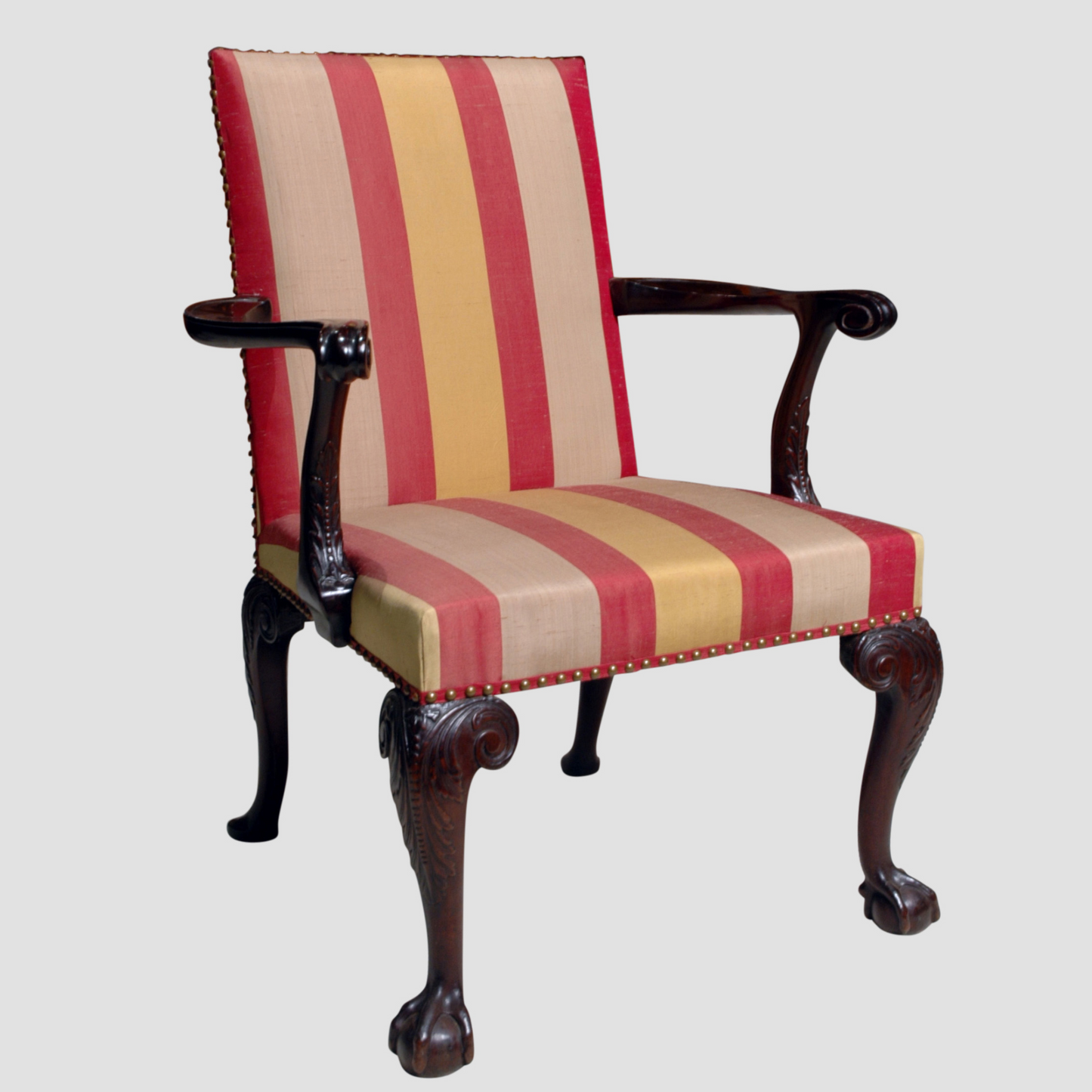 George III Mahogany Open Armchair