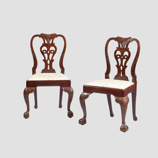 George II Carved Mahogany Dining Chairs (set of 8)