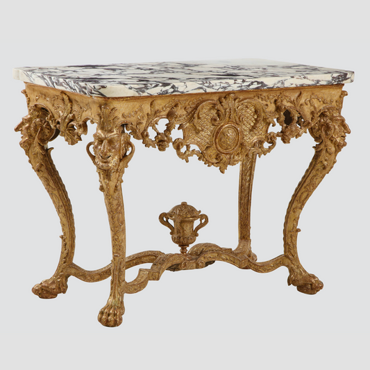 German Rococo Giltwood Console Table