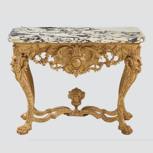 German Rococo Giltwood Console Table
