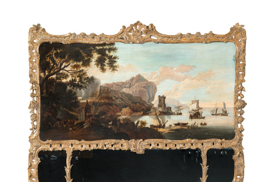 Carved and gilded trumeau mirror c. 1740
