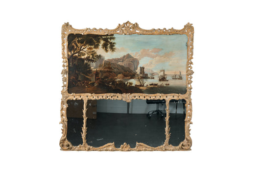 Carved and gilded trumeau mirror c. 1740