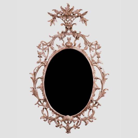 Oval Mirror With Basket Crest