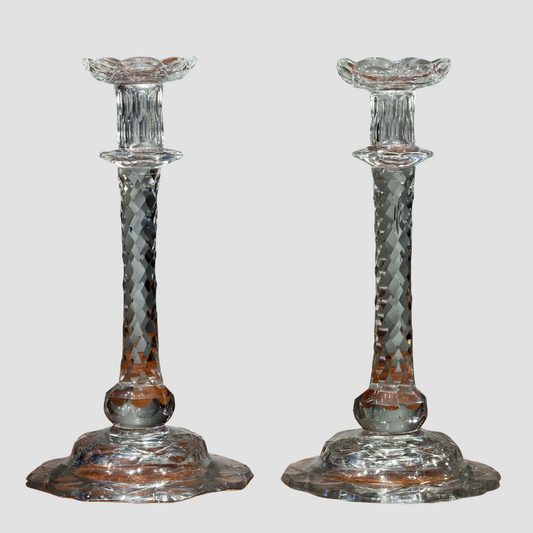 Pair English Crystal Candlesticks