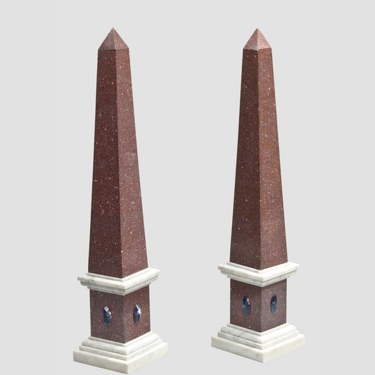 Pair Porphyry Obelisks