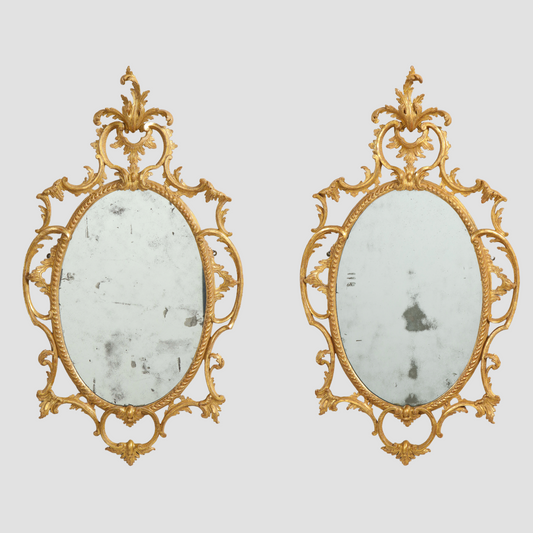 Pair of Carved Rococo Mirrors