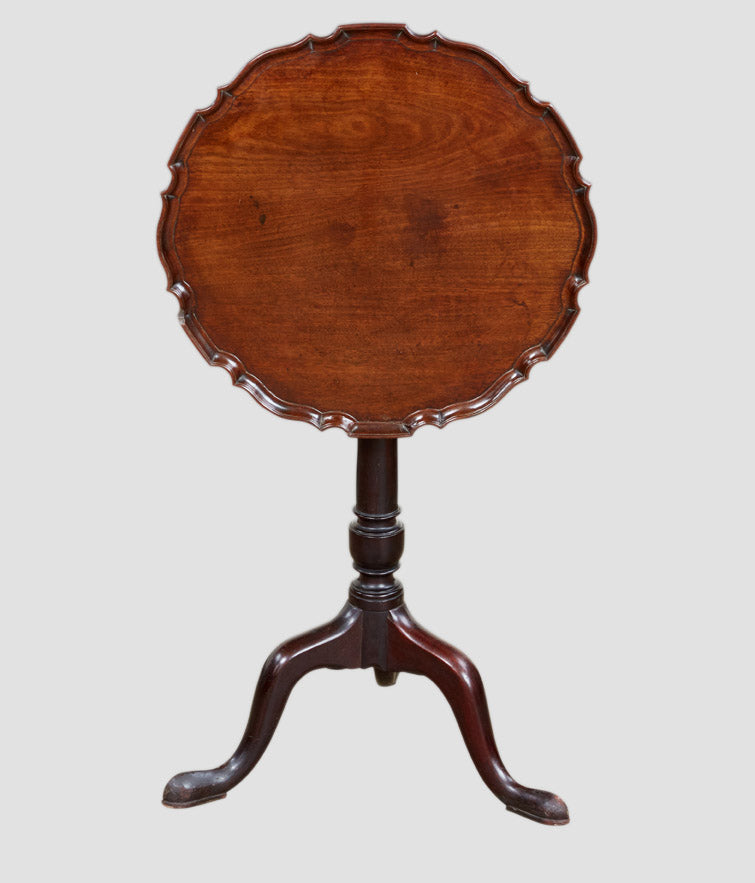 Mahogany Tripod Tea Table with Piecrust Top