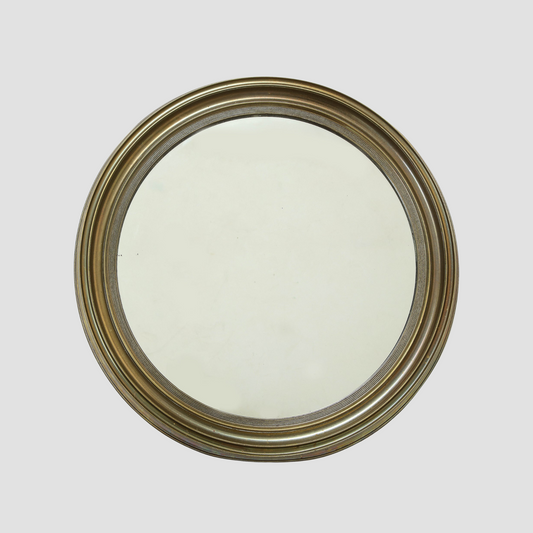 Rare Solid Brass Round Looking Glass