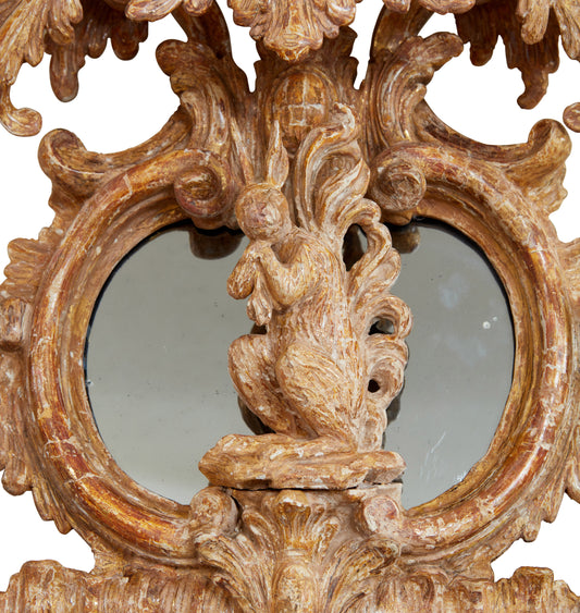 Carved Rococo Looking Glass with Pagoda Top