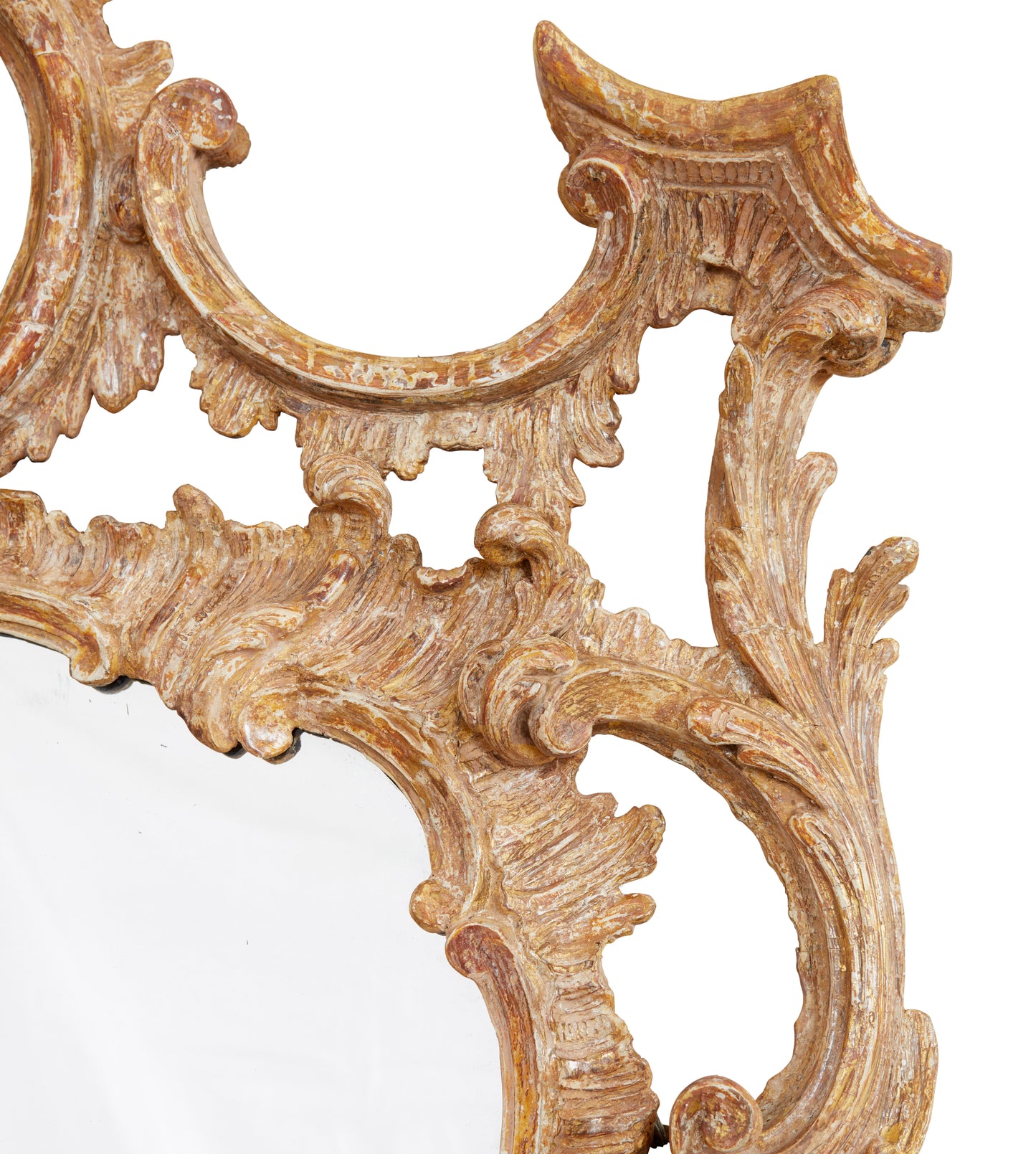 Carved Rococo Looking Glass with Pagoda Top