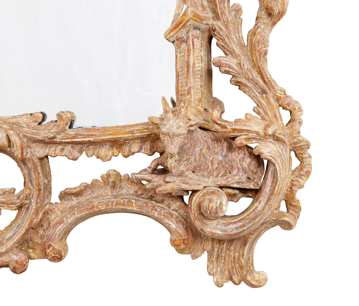 Carved Rococo Looking Glass with Pagoda Top