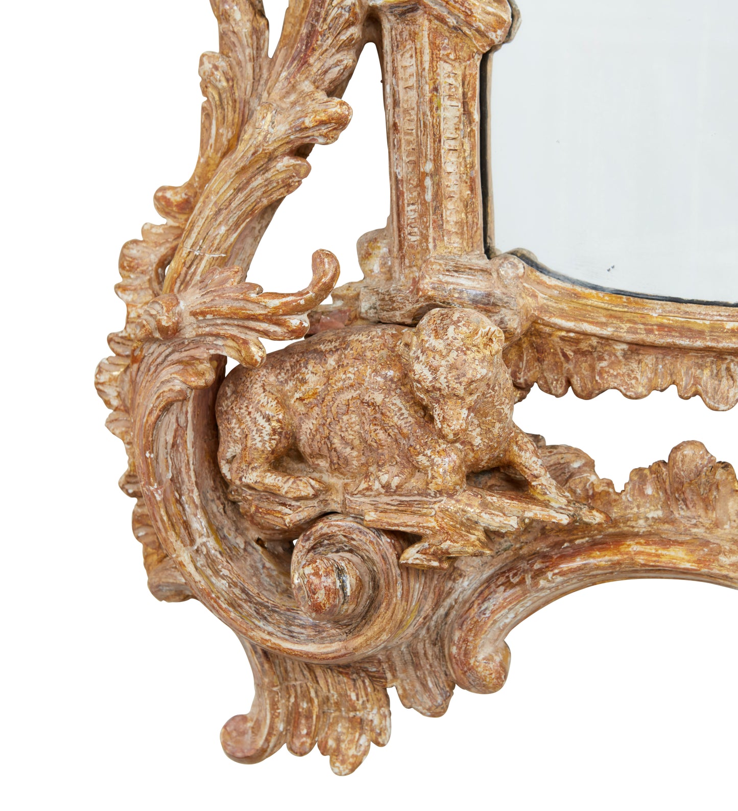 Carved Rococo Looking Glass with Pagoda Top