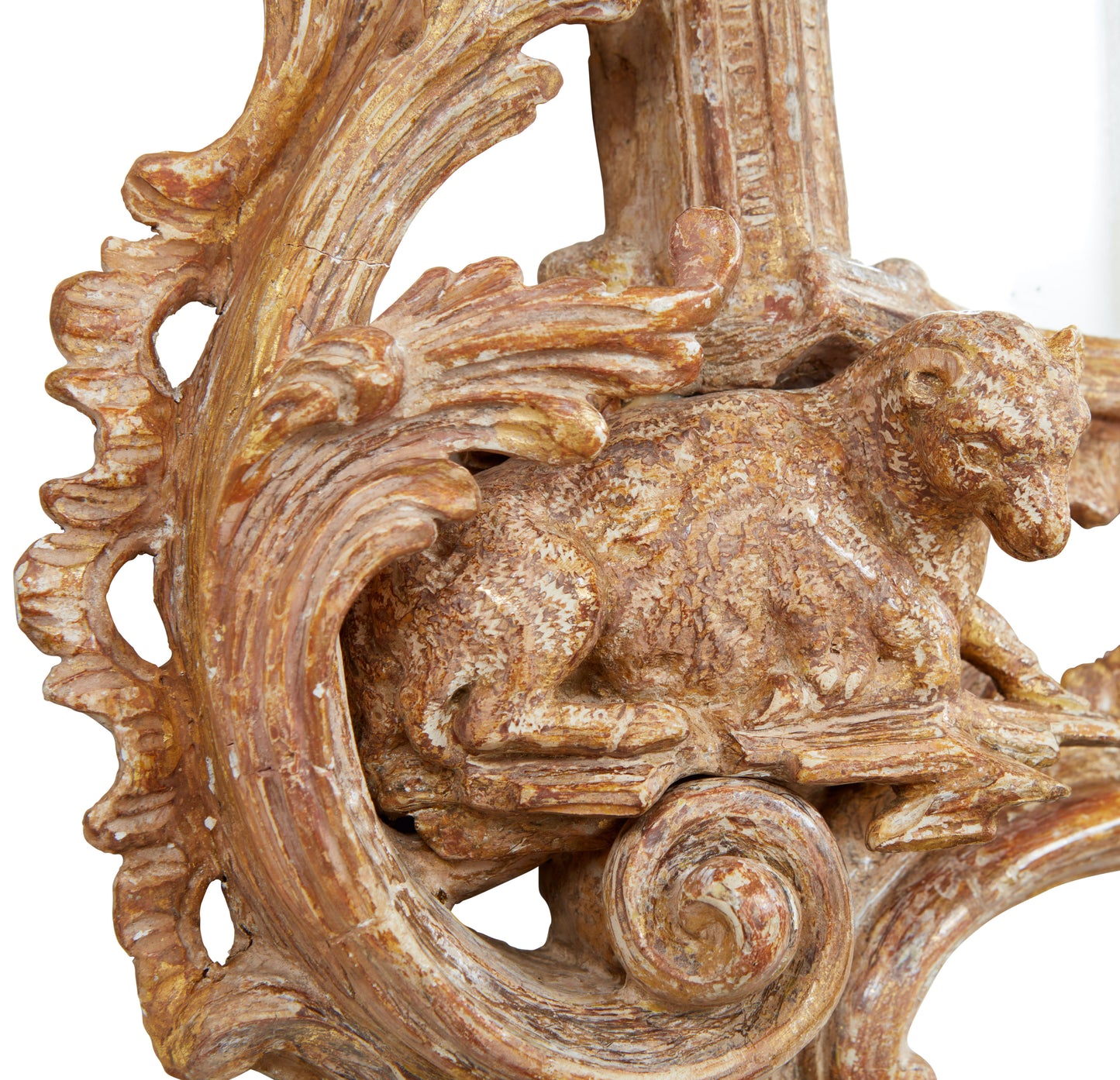 Carved Rococo Looking Glass with Pagoda Top