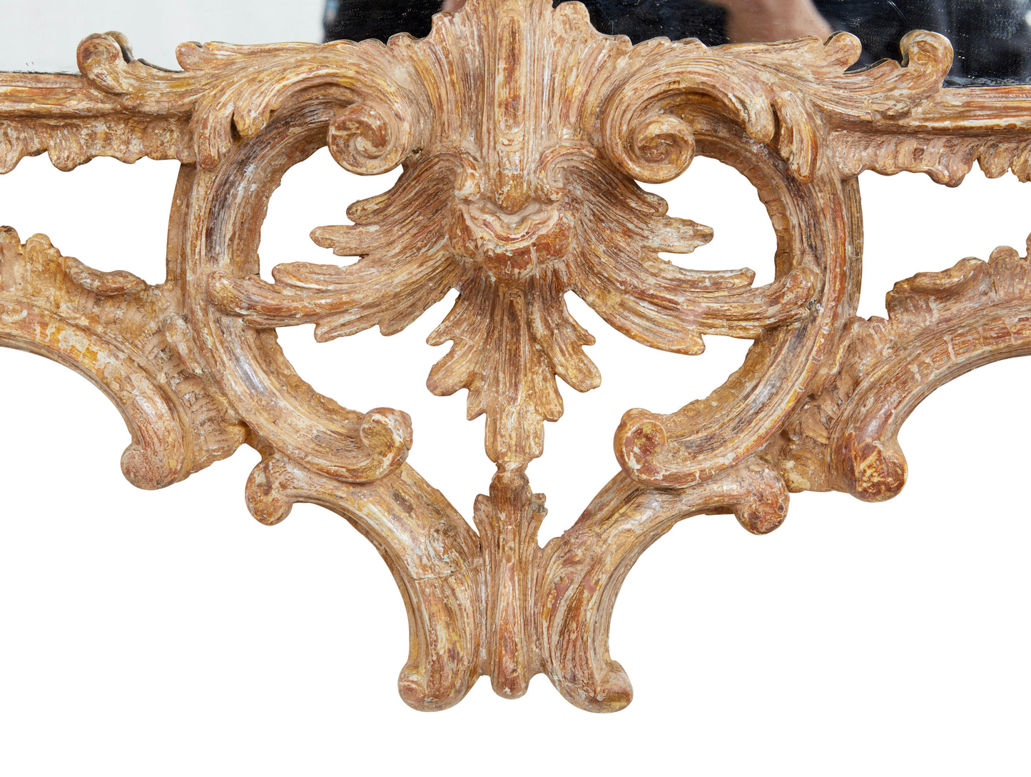 Carved Rococo Looking Glass with Pagoda Top