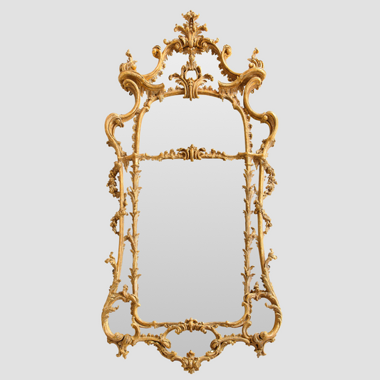 Rococo Carved Gilt Mirror in the Manner of Chippendale