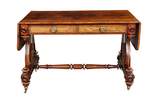 George Bullock Style Sofa Table of Rosewood and Oak, circa 1830