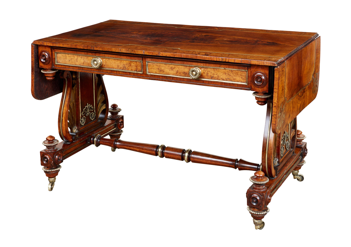 George Bullock Style Sofa Table of Rosewood and Oak, circa 1830