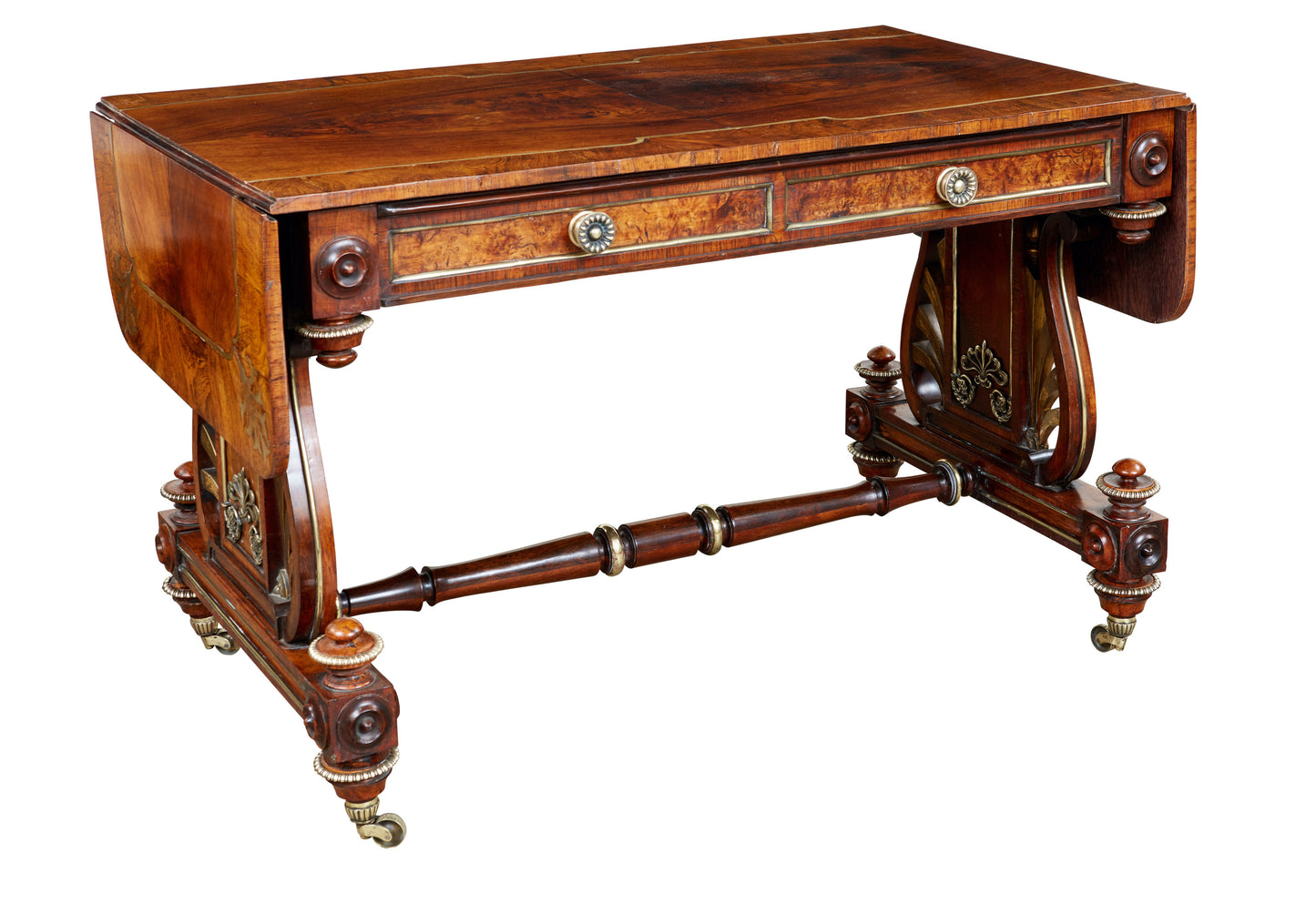 George Bullock Style Sofa Table of Rosewood and Oak, circa 1830