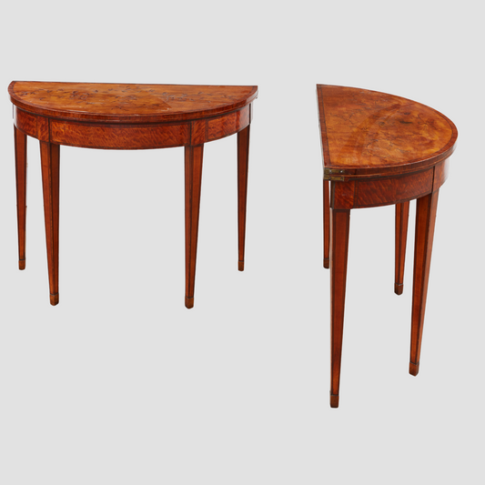 SATINWOOD DEMI-LUNE CARD TABLES c. 1775