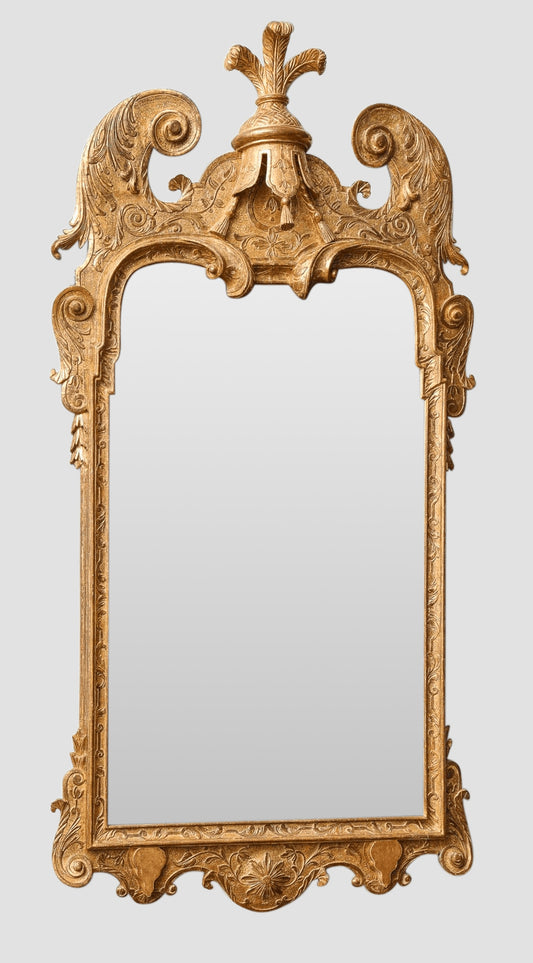 George I Carved and Gilt Mirror in the Manner of Belchier