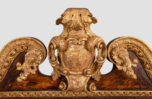 George II Burr Walnut and Parcel Gilt Mirror