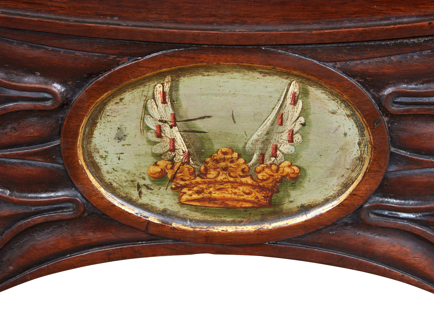 Regency Mahogany Stool with Painted Crest c. 1810