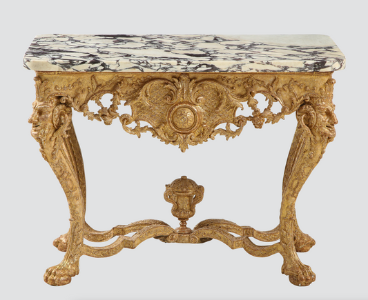 German Rococo Giltwood Console Table