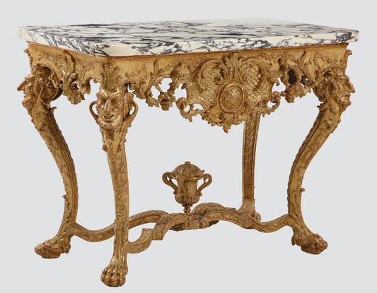 German Rococo Giltwood Console Table