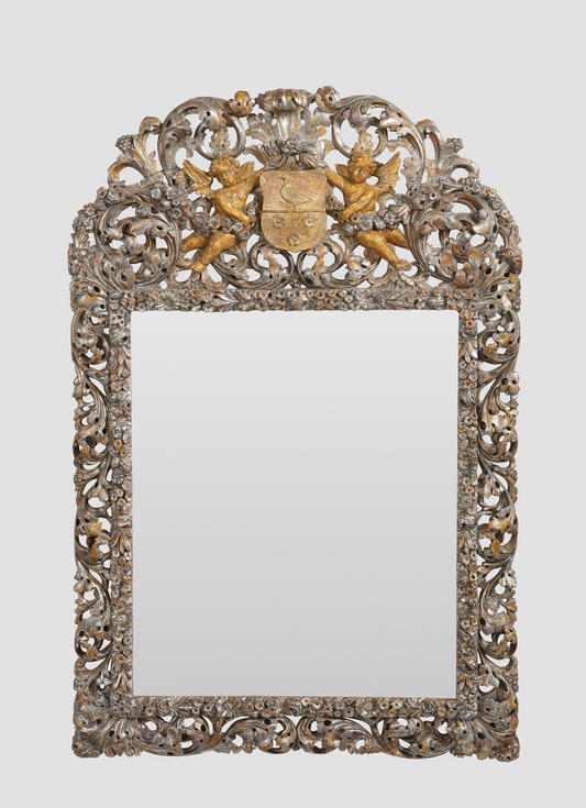 Charles II Silver Gilt Mirror