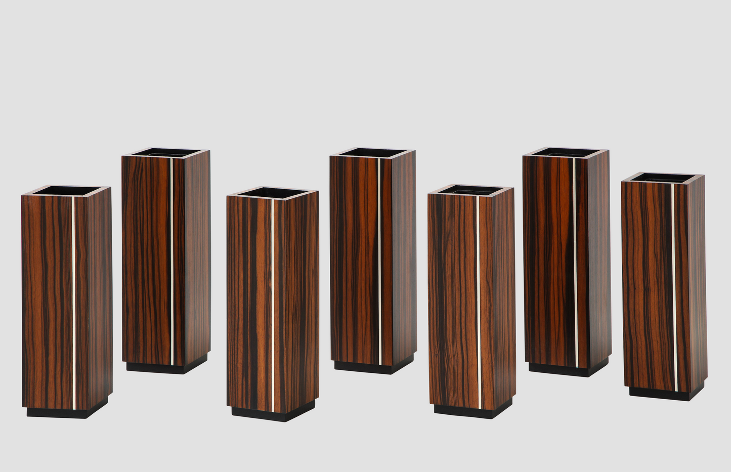 Seven Veneered Flower Vases