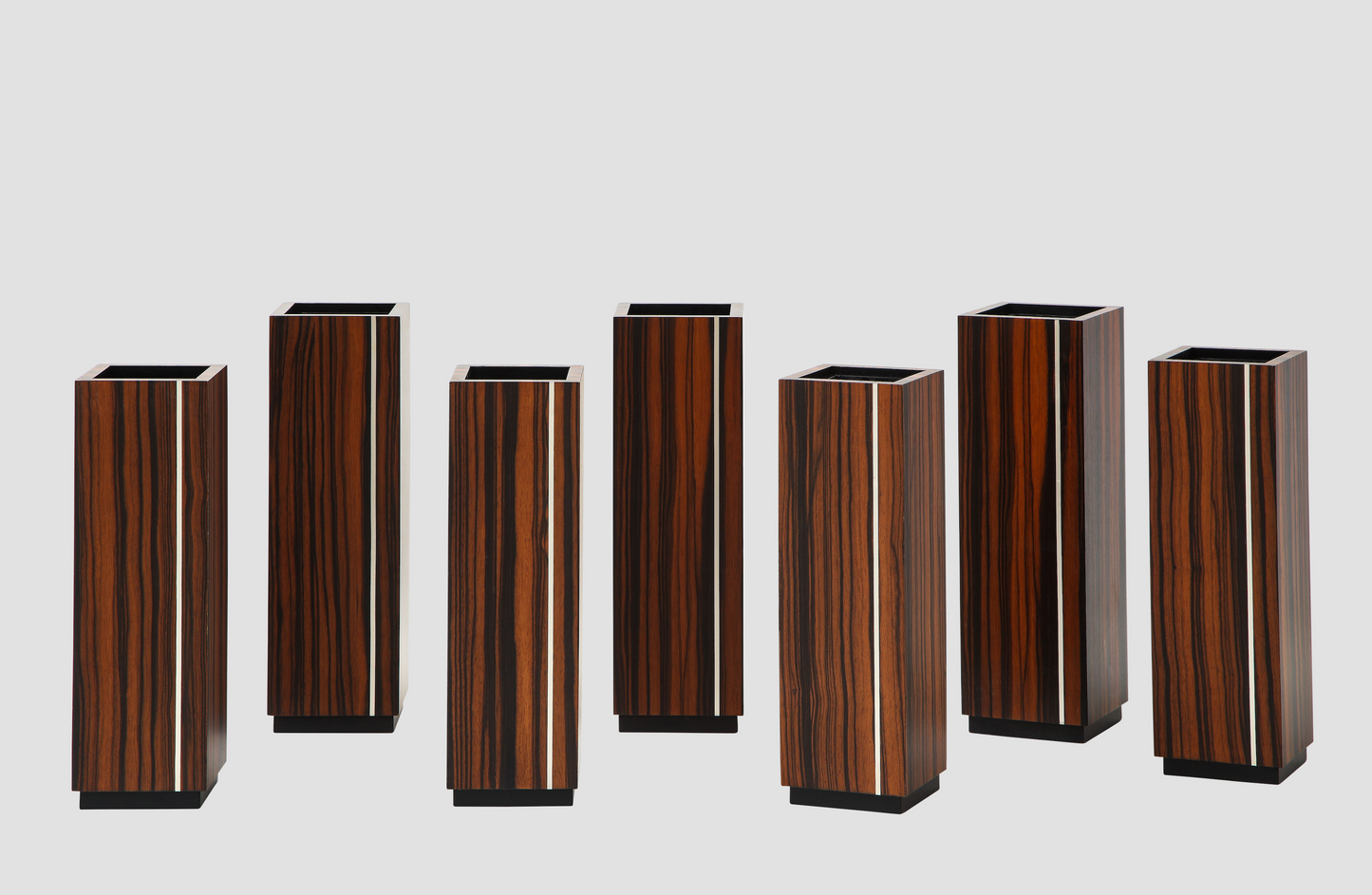 Seven Veneered Flower Vases