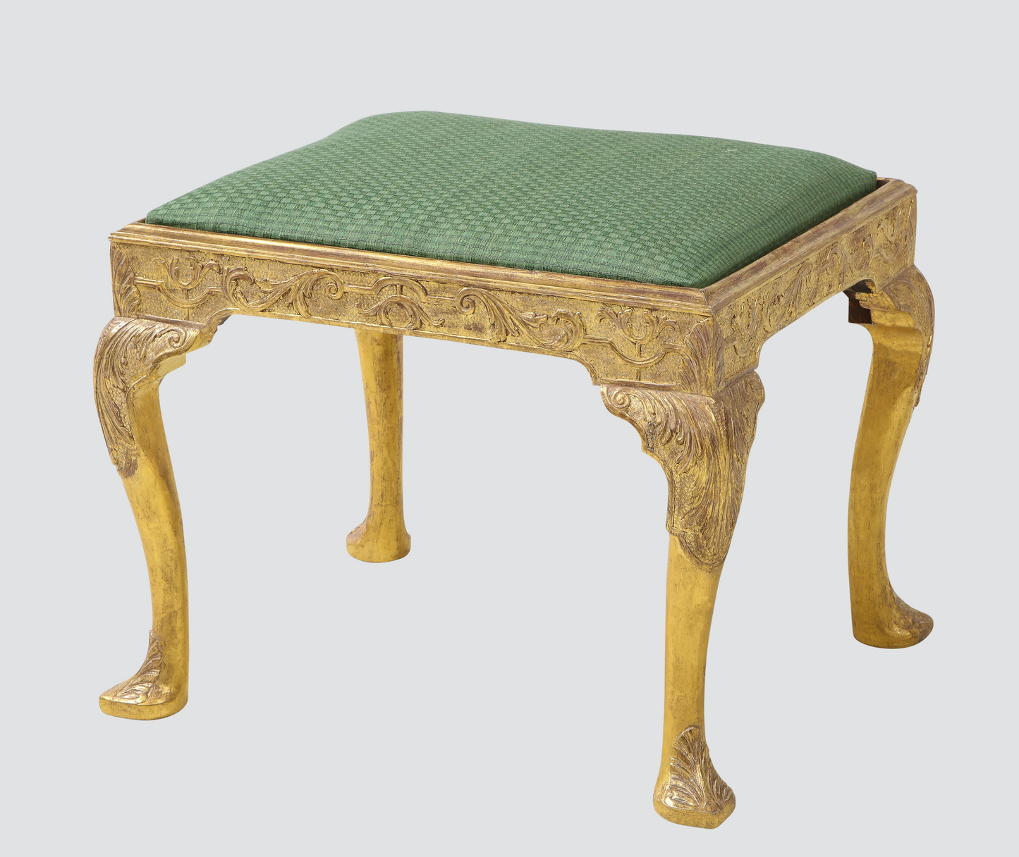 Carved Gesso Stool With Drop in Seat (c 1740)