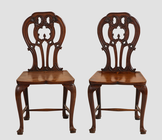 Mahogany Hall Chairs in the Manner of Mayhew and Ince (pair)