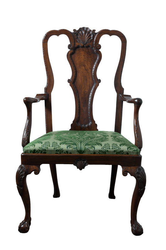 Pair of Anglo-Chinese Rosewood Armchairs