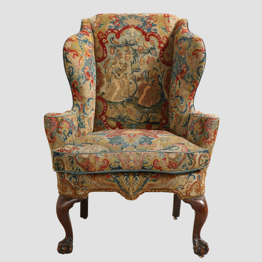 Walnut Wingchair with Original Needlepoint circa 1735