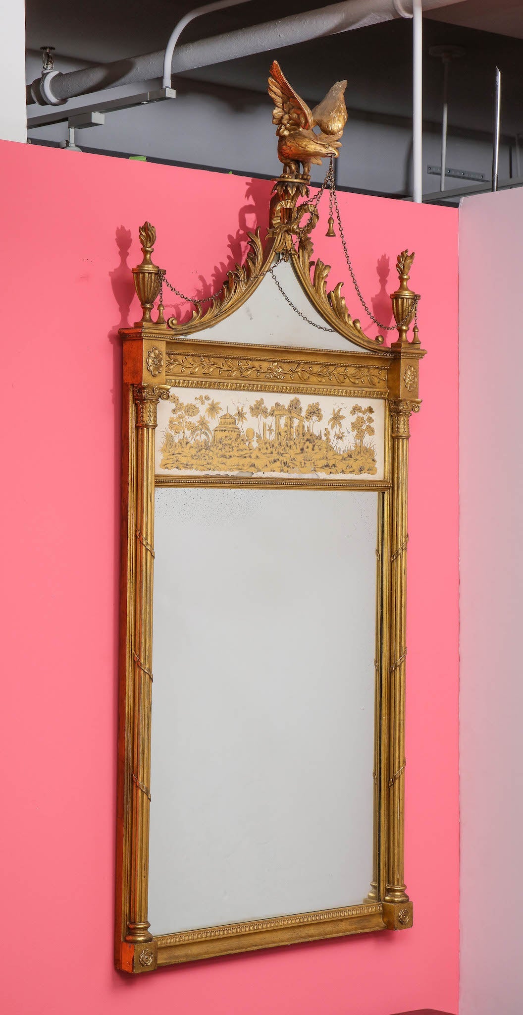 Neoclassical-style-mirror-with-verre-eglomise-panel-2