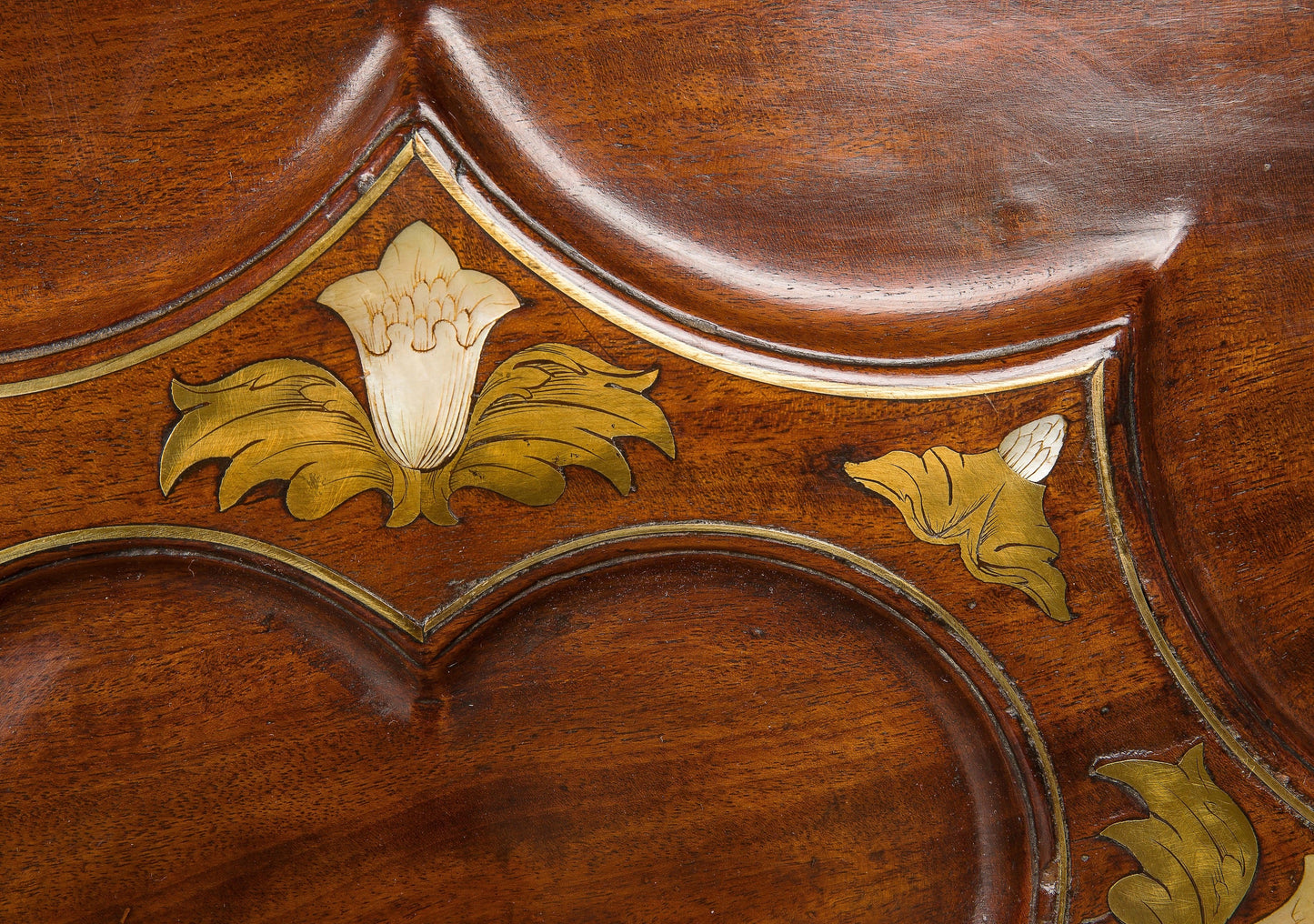 Brass-and-Mother-of-Pearl-Inlaid-Tripod-Table-in-the-Manner-of-Frederick-Hintz-4