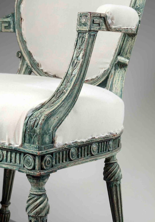Painted-Neoclassical-Open-Armchair-Mayhew-and-Ince-2