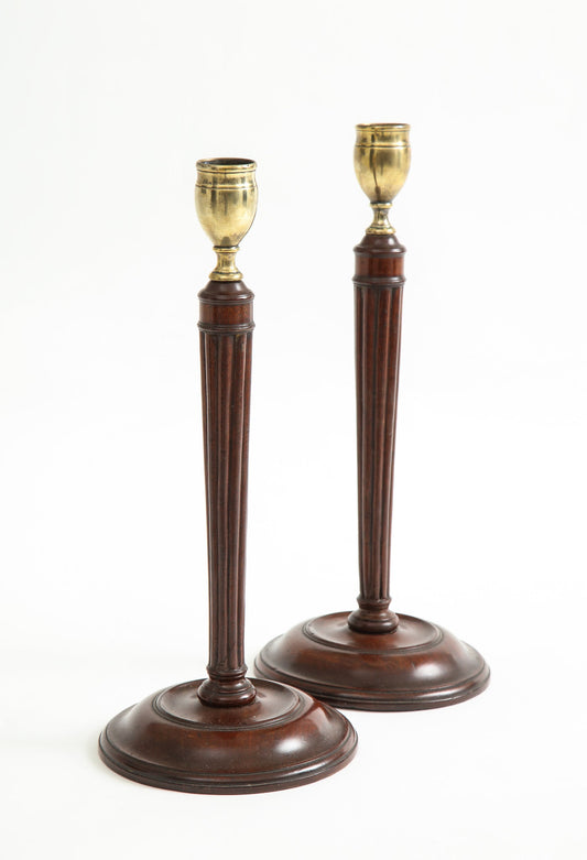 Pair-of-mahogany-and-brass-candlesticks-2