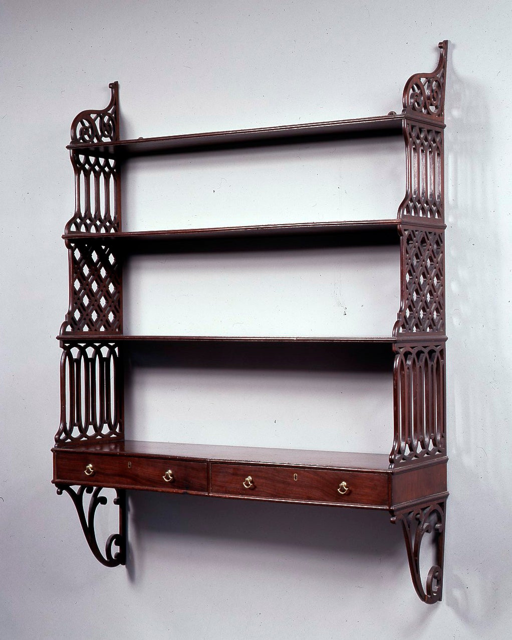 George-II-Mahogany-Hanging-Shelves-in-the-Manner-of-Thomas-Chippendale