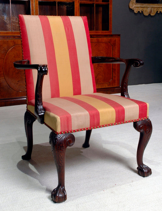 George-II-Mahogany-Open-Armchair-1