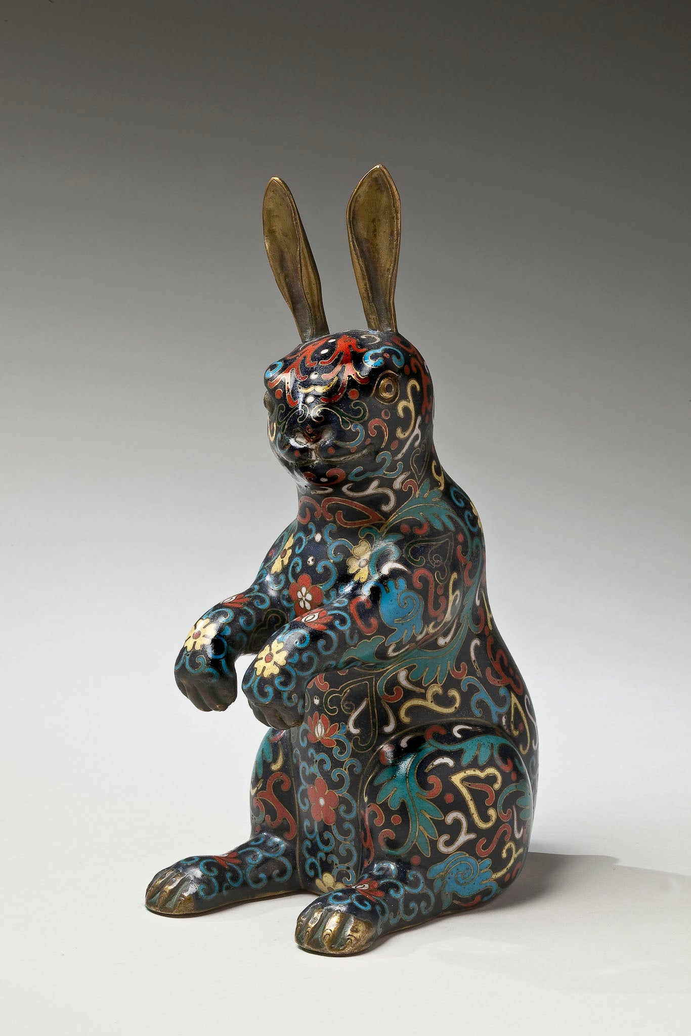 Stylized-Cloisonne-Rabbit-Sculpture