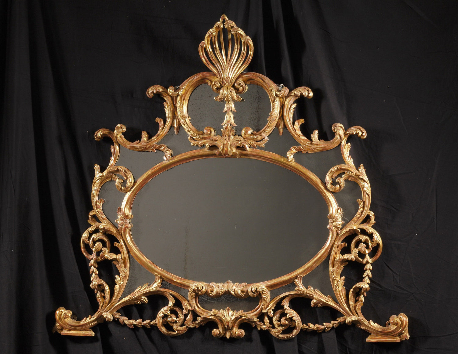 Giltwood-Overmantle-Mirror-in-the-Manner-of-Chippendale